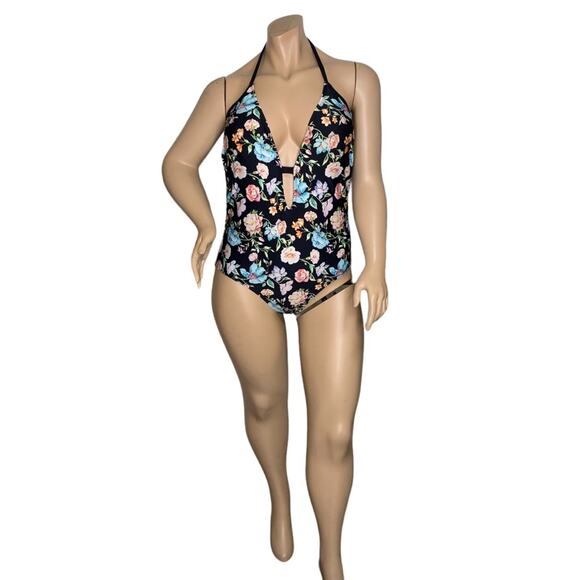 Kenneth Cole Reaction Swimsuit Floral Multicolored Print Padded Size 3X - Picture 1 of 16